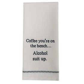 Coffee On The Bench Sentiment Dishtowel