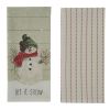 Farmhouse Snowman Let It Snowith 2 Dishtowel Set