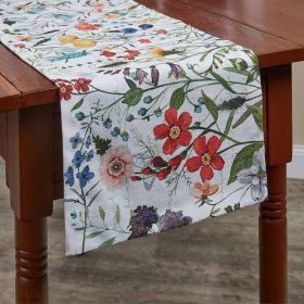 Wildflower Sketchbook Table Runner 36"L
