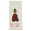 Williamsburg Christmas Welcome Embroidered Dishtowel