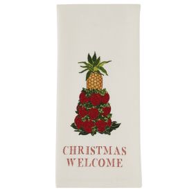 Williamsburg Christmas Welcome Embroidered Dishtowel