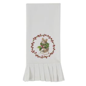 Farmhouse Mouse Printed Embroidered Flour Sack Dishtowel