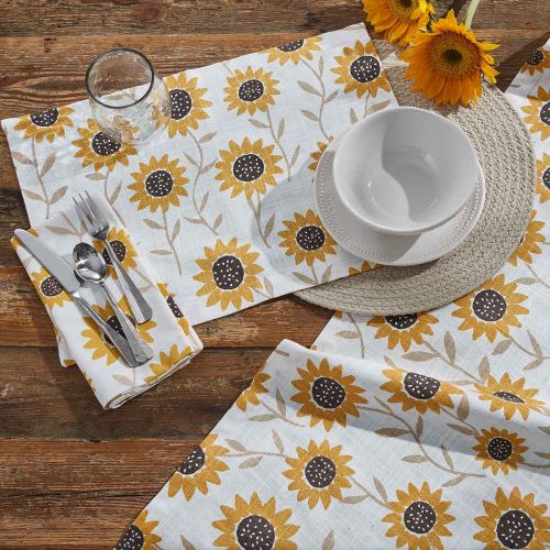 Sunflower Print Table Runner 72"L