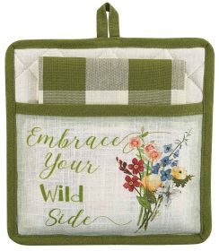 Wildflower Sketchbook Pocket Potholder Set