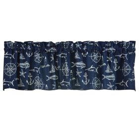 Captain's Quarters Valance 14"L - Navy