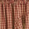 Sturbridge Plaid Ruffle Swag 36"L - Wine