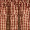 Sturbridge Plaid Ruffle Valance 14"L - Wine