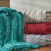 Chunky Ribbed Knit Throw - Sharkskin