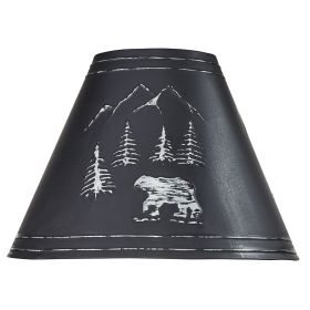 Black Bear Embossed Metal Lampshade 14"
