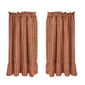 Sturbridge Plaid Ruffle Tiers 36"L - Wine