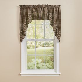 Sturbridge Plaid Ruffle Swag 36"L - Black