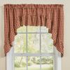 Sturbridge Plaid Ruffle Swag 36"L - Wine
