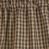 Sturbridge Plaid Lined Farmhouse Valance - Black