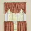 Sturbridge Plaid Lined Farmhouse Valance - Wine