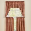 Sturbridge Plaid Ruffle Swag 36"L - Wine
