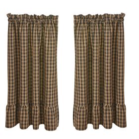 Sturbridge Plaid Ruffle Tiers 36"L - Black