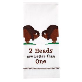 2 Heads Are Better Dishtowel