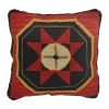 Folk Star Hooked 18" Pillow Set Polyester Insert