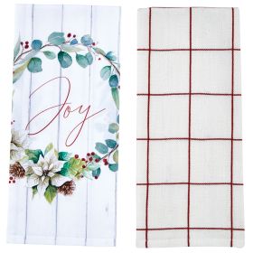 Poinsettia Pine 2 Dishtowel Set-Poinsettia