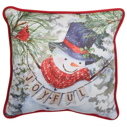 Flurry Snowman Pillow 10"