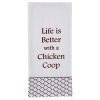 Life Is Better Flour Sack Printed Dishtowel