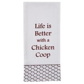 Life Is Better Flour Sack Printed Dishtowel