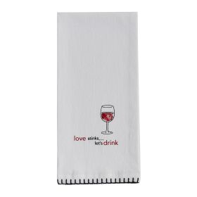 Love Stinks Sentiment Dishtowel