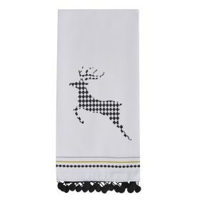 Tidings  Tinsel Deer Decorative Dishtowel
