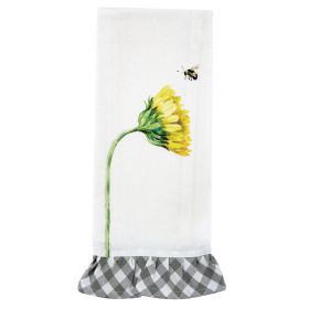 Sunflower With Bee Dishtowel