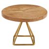Wood/Gold Triangle Serving Stand Short
