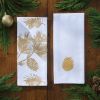 Patricia Heaton Home Gold Embroidered Pinecone Dishtowel