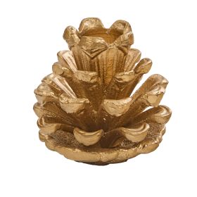 Patricia Heaton Home Pinecone Taper Holder 2.5" - Gold