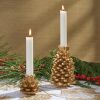 Patricia Heaton Home Pinecone Taper Holder 2.5" - Gold
