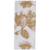 Patricia Heaton Home Gold Bordered Pinecone Dishtowel