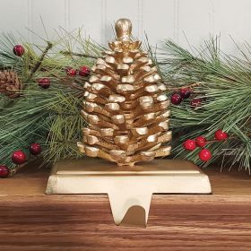 Patricia Heaton Home Pinecone Stocking Hanger - Gold