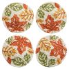 Fall Leaves Printed Braided Coasters Set Of 4