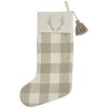 Eva & Co Signature Antler Christmas Stocking - Check