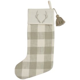 Eva & Co Signature Antler Christmas Stocking - Check