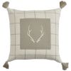 Eva & Co Signature Antler Pillow 20" - Plaid - Feather Down Insert