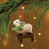 Sheep With Wreath Felt Ornament