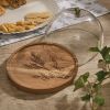 Leaves Wood Cheese Board With Glass Dome
