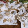 Patricia Heaton Home Gold Embroidered Pinecone Napkin