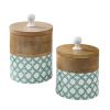Patricia Heaton Home Geo Canisters Set Of 2 - Green