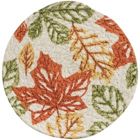 Fall Leaves Printed Braided Trivet 8"