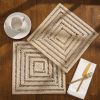 Rattan Square Charger - Whitewashed