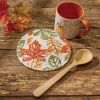 Fall Leaves Printed Braided Trivet 8"