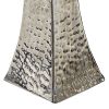 Hammered Silver Taper Holder - 9"