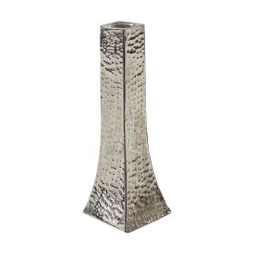 Hammered Silver Taper Holder - 9"
