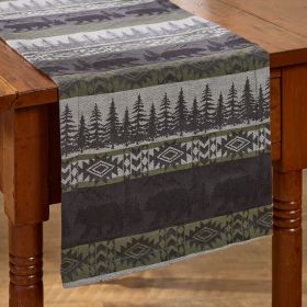 Green Mountain Bear Table Runner  36"L