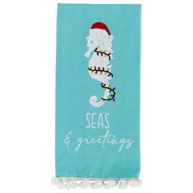Holiday Sea Horse Dishtowel